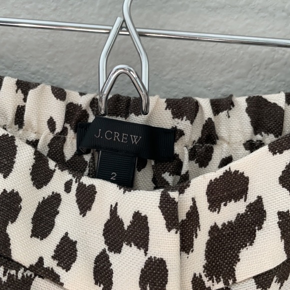 5/$15 J.crew leopard linen high rise pants - Picture 5 of 13